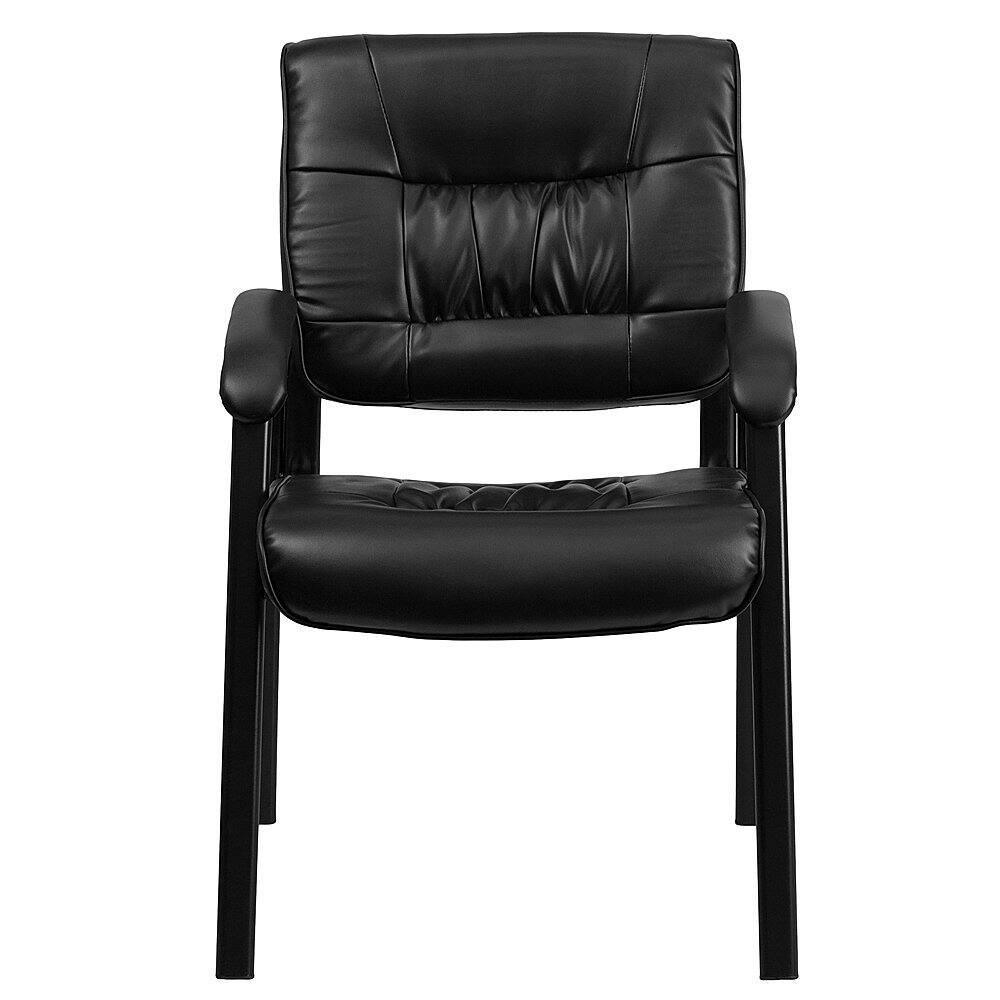 Alt View 11. Alamont Home - Haeger  Contemporary Leather/Faux Leather Side Chair - Upholstered - Black LeatherSoft/Black Frame.