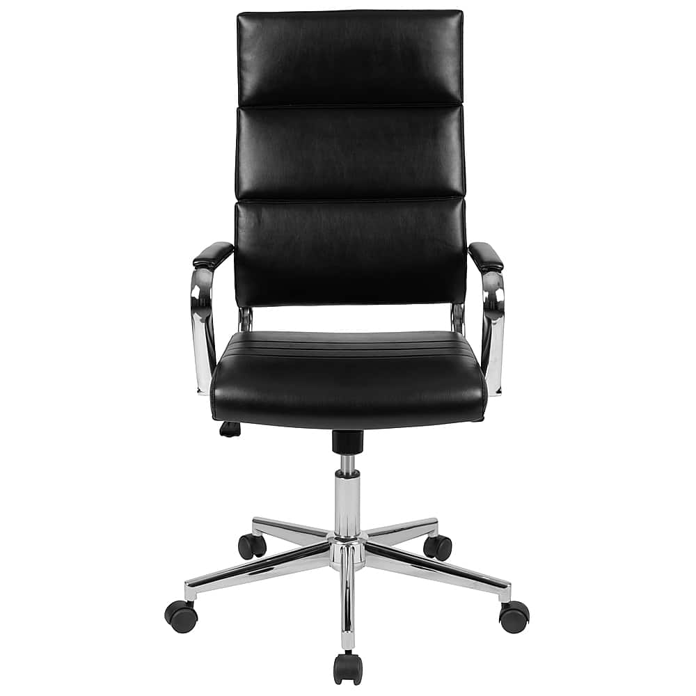 Flash Furniture – Hansel Contemporary Leather/Faux Leather Panel Executive Swivel High Back Office Chair – Black Sansujyuku sansujyuku.com