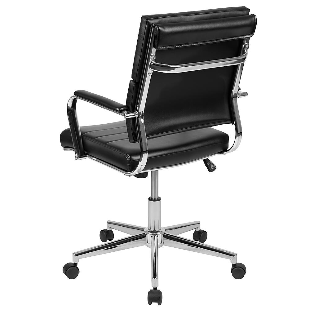Alt View 14. Alamont Home - Hansel Contemporary Leather/Faux Leather Panel Executive Swivel Mid-Back Office Chair - Black.