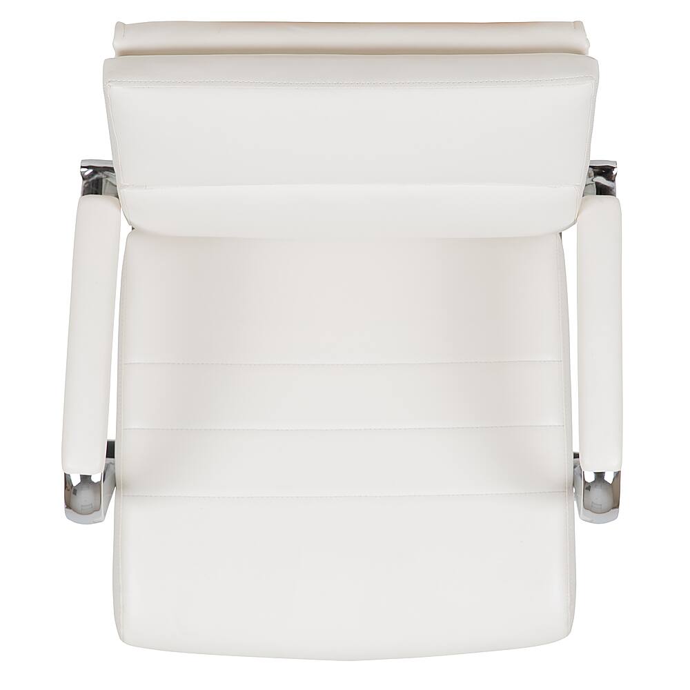 Alt View 17. Alamont Home - Hansel Contemporary Leather/Faux Leather Panel Executive Swivel Mid-Back Office Chair - White.