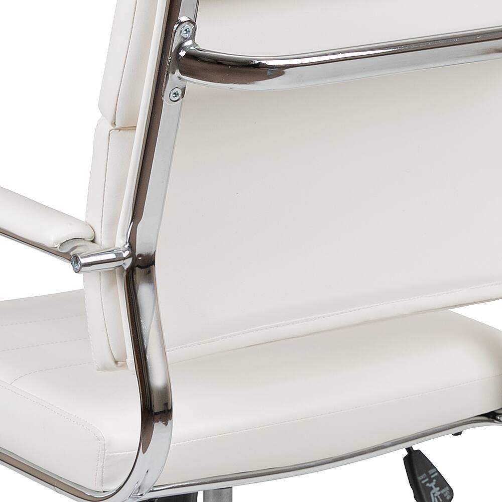 Alt View 19. Alamont Home - Hansel Contemporary Leather/Faux Leather Panel Executive Swivel Mid-Back Office Chair - White.