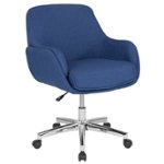 Front Zoom. Flash Furniture - Rochelle Home and Office Upholstered Mid-Back Molded Frame Chair in - Blue Fabric.