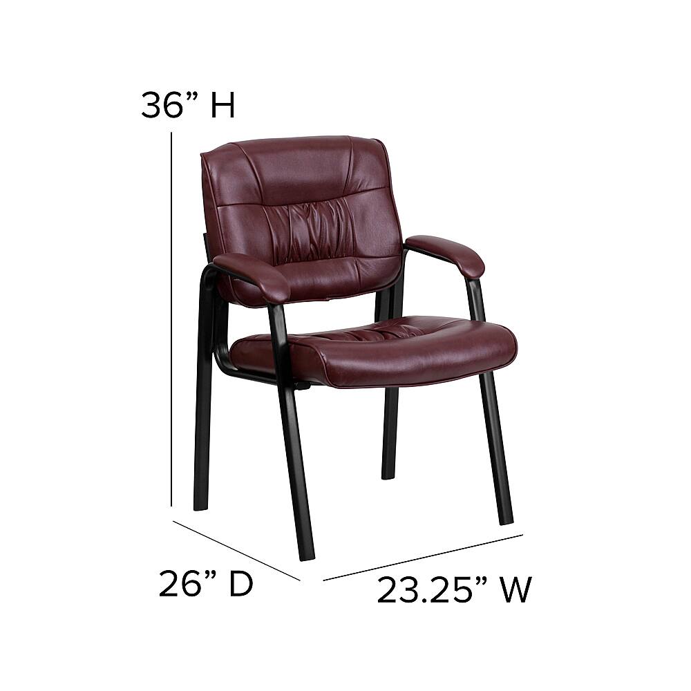 Alt View 13. Alamont Home - Haeger Contemporary Leather/Faux Leather Side Chair - Upholstered - Burgundy LeatherSoft/Black Frame.