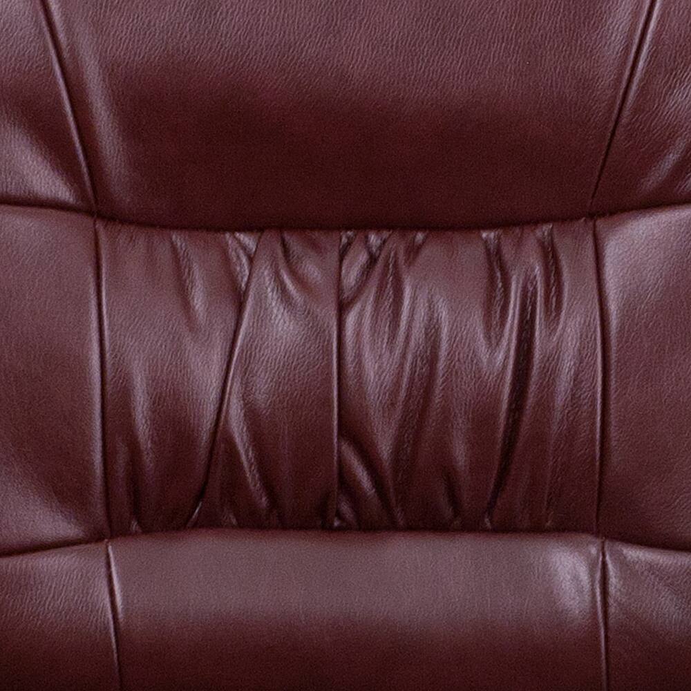 Alt View 18. Alamont Home - Haeger  Contemporary Leather/Faux Leather Side Chair - Upholstered - Burgundy LeatherSoft/Black Frame.
