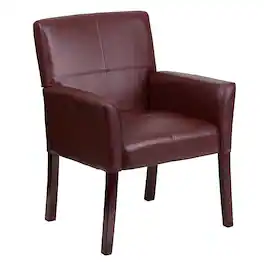 Alamont Home - Taylor Contemporary Leather/Faux Leather Side Chair - Upholstered - Burgundy