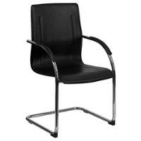 Flash Furniture - Valrico  Contemporary Vinyl Side Chair - Upholstered - Black - Front_Zoom