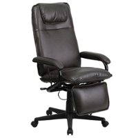Alamont Home - Robert Contemporary Leather/Faux Leather Swivel Office Chair - Brown - Front_Zoom
