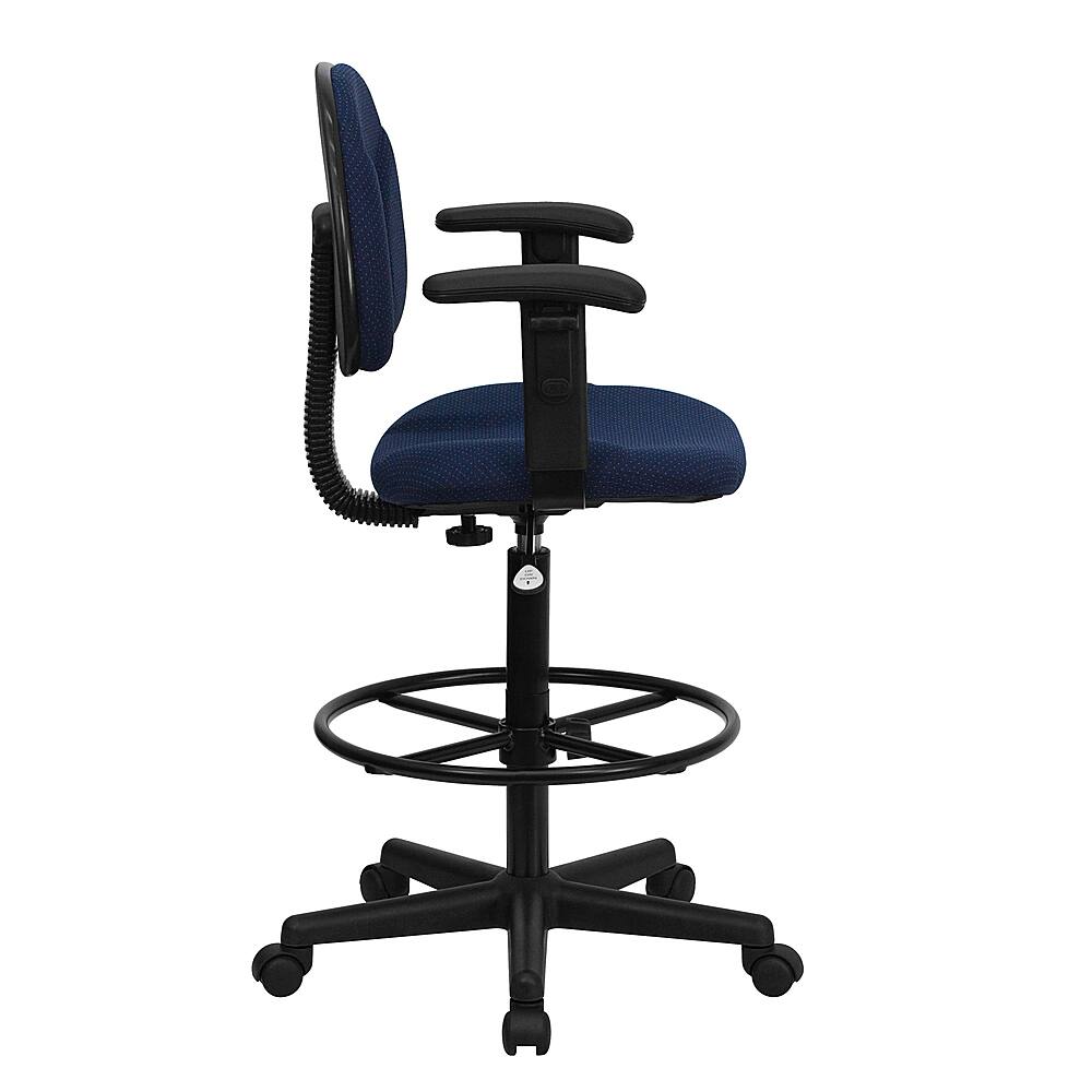 Alt View 17. Alamont Home - Bruce Contemporary Fabric Drafting Stool - Navy Blue Patterned.