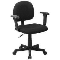 Flash Furniture - Wayne Contemporary Fabric Swivel Office Chair - Black - Front_Zoom