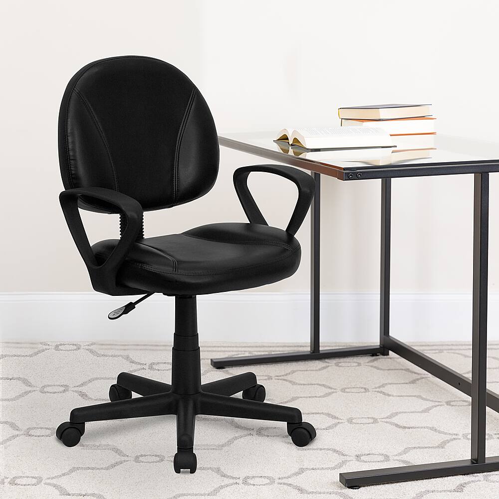Alt View 12. Alamont Home - Ronald Contemporary Leather/Faux Leather Swivel Office Chair - Black.
