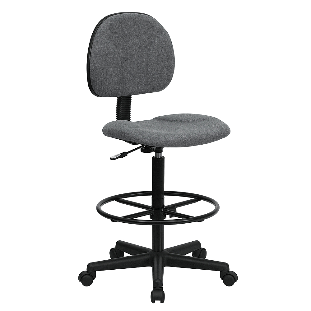 Alamont Home - Bruce Contemporary Fabric Drafting Stool - Gray - Front_Zoom