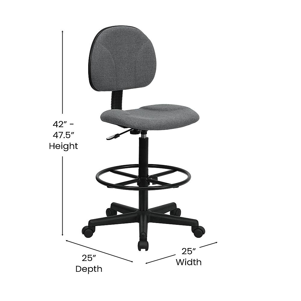 Alt View 14. Alamont Home - Bruce Contemporary Fabric Drafting Stool - Gray.