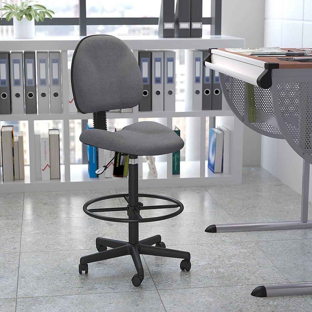 Alt View 13. Alamont Home - Bruce Contemporary Fabric Drafting Stool - Gray.