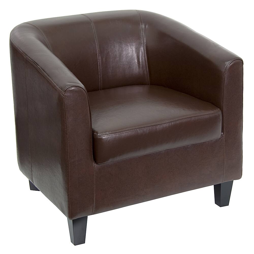 Front. Alamont Home - Katie  Transitional Leather/Faux Leather Reception Chair - Brown.
