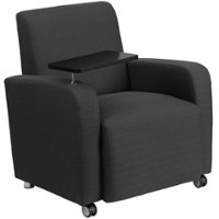 Alamont Home - George Rectangle Contemporary Fabric Tablet Arm Chair - Upholstered - Gray - Front_Zoom