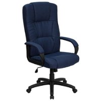 Flash Furniture - Rochelle High Back Fabric Adjustable Executive Swivel Office Chair with Arms - Navy Blue - Front_Zoom
