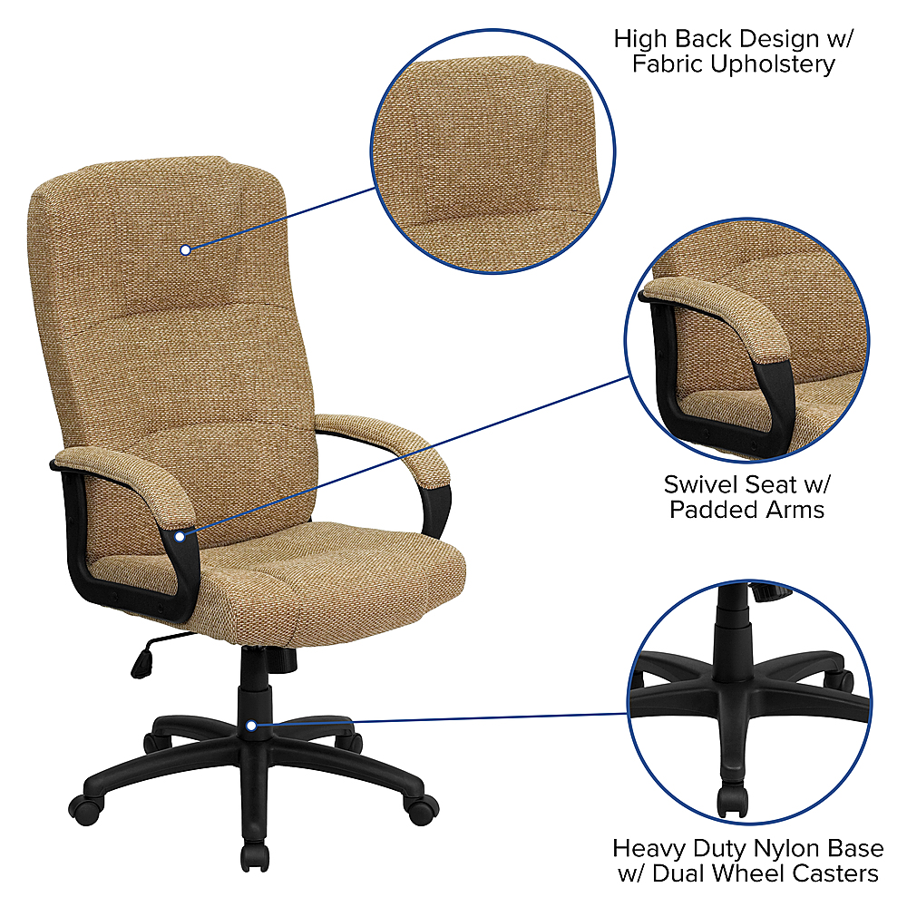 Flash Furniture BT-9022-BGE-GG High Back Beige Fabric Executive Office Chair