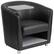 Front. Alamont Home - George Rectangle Contemporary Leather/Faux Leather Tablet Arm Chair - Upholstered - Black LeatherSoft.