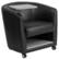 Front. Alamont Home - George Rectangle Contemporary Leather/Faux Leather Tablet Arm Chair - Upholstered - Black LeatherSoft.