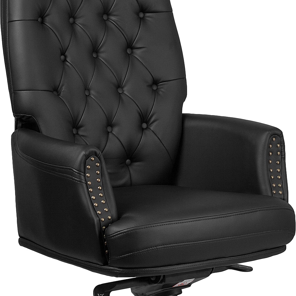 Alt View 17. Alamont Home - Hansel Traditional High Back Tufted Black LeatherSoft Multifunction Ergonomic Office Chair w/Arms - Black.