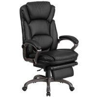 Alamont Home - Martin Contemporary Leather/Faux Leather Swivel Office Chair - Black - Front_Zoom