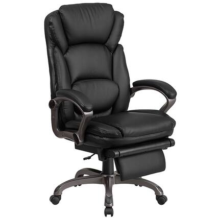 Front. Alamont Home - Martin Contemporary Leather/Faux Leather Swivel Office Chair - Black.