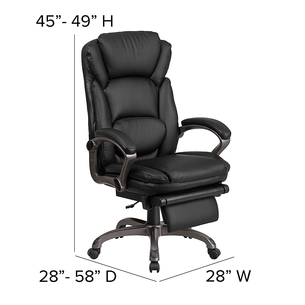 Executive High Back Home Office Chair Swivel Reclining w/ Lumbar Support Black 