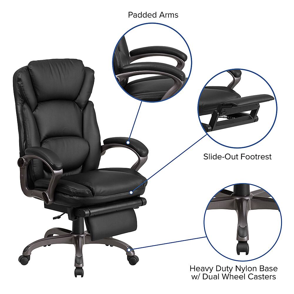 Alt View 15. Alamont Home - Martin Contemporary Leather/Faux Leather Swivel Office Chair - Black.