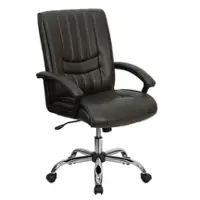 Alamont Home - Contemporary Leather/Faux Leather Executive Swivel Office Chair - Espresso Brown - Front_Zoom