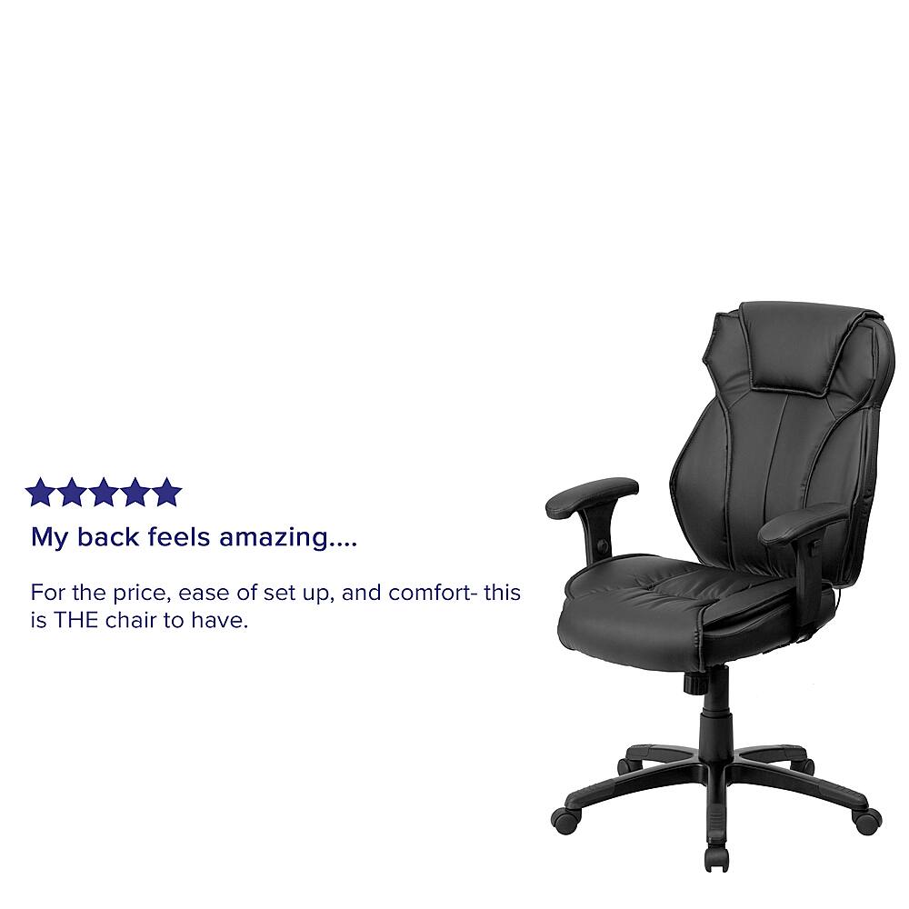 Alt View 38. Alamont Home - Hansel Contemporary Leather/Faux Leather Executive Swivel Office Chair - Black.