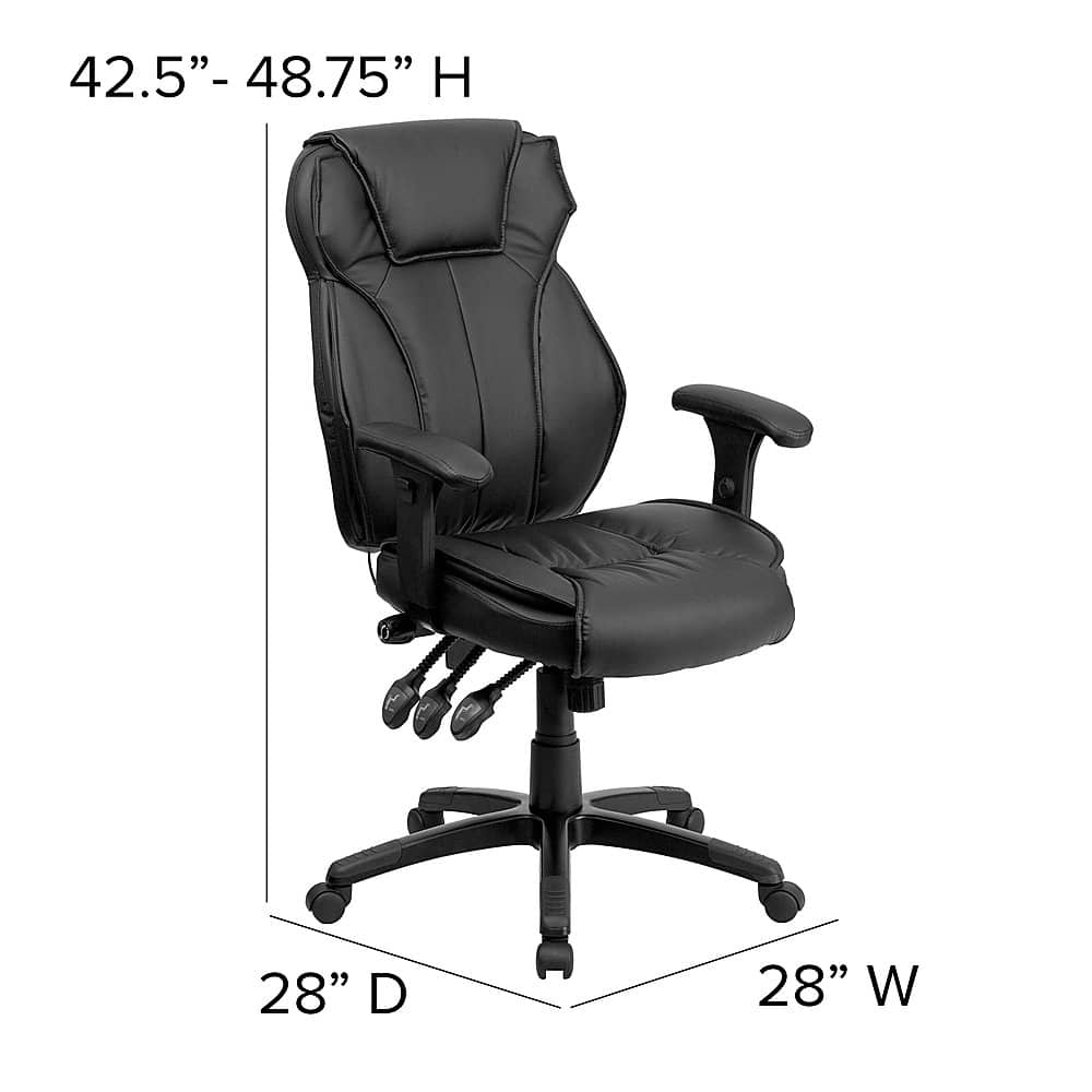 Alt View 13. Alamont Home - Hansel Contemporary Leather/Faux Leather Executive Swivel Office Chair - Black.