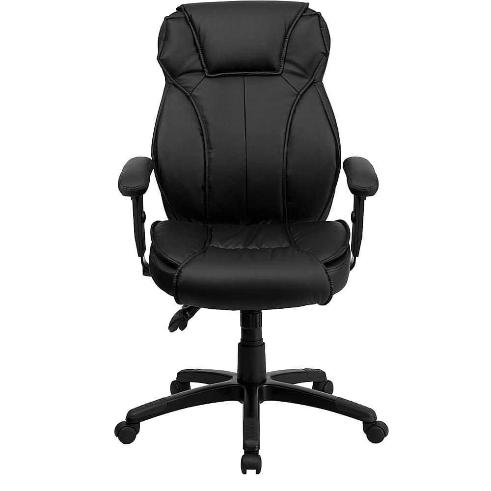 Alt View 11. Alamont Home - Hansel Contemporary Leather/Faux Leather Executive Swivel Office Chair - Black.