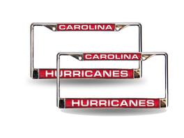 Rico Industries - Carolina Hurricanes Chrome Metal Laser License Plate Frame - Set of 2 Frames - Multi