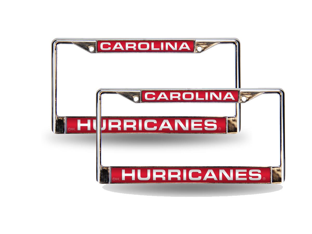 Carolina Hurricanes Chrome Metal Laser License Plate Frame - Set of 2 Frames