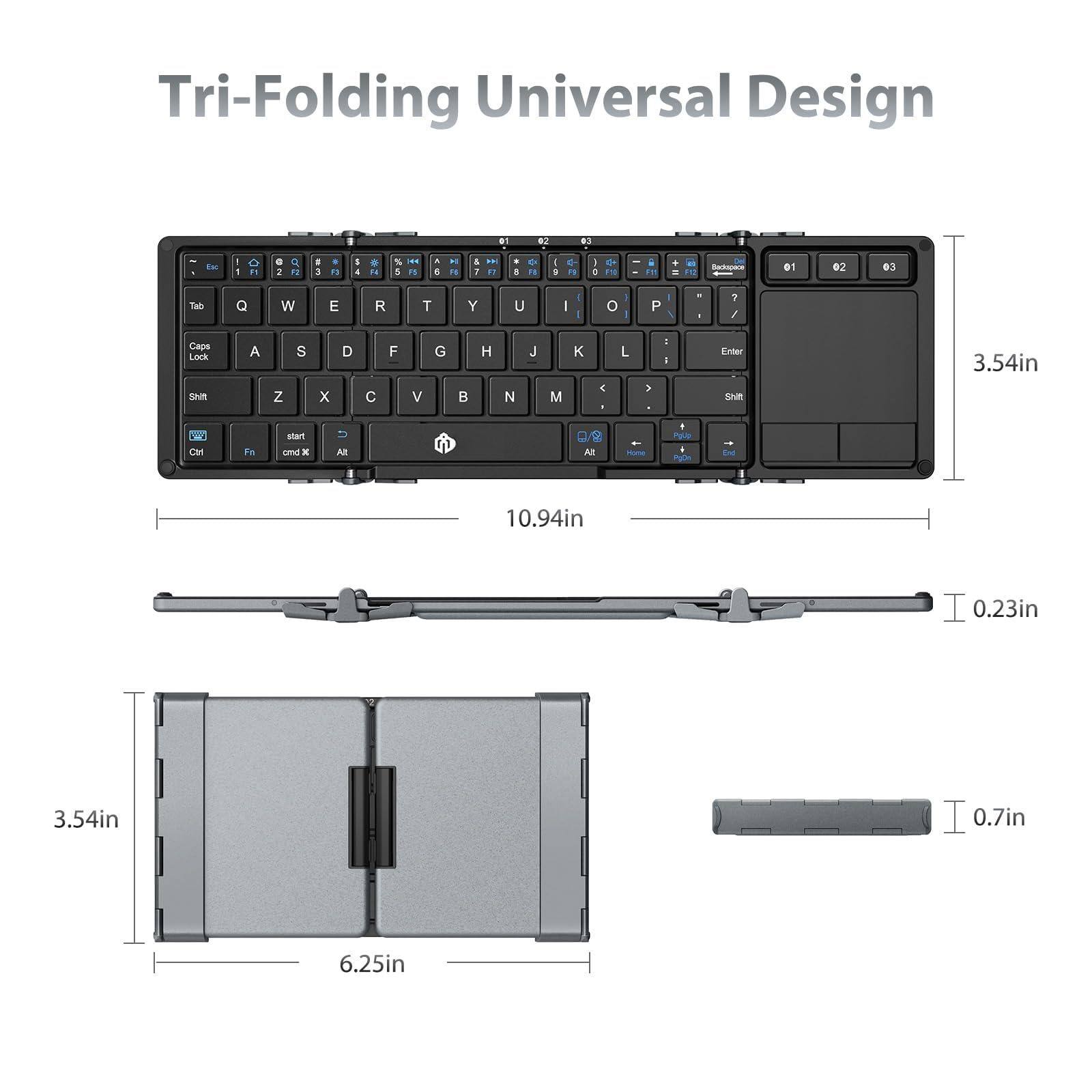 Tri-Folding Universal Design

- 10.94in
- 3.54in
- 6.25in
- 0.23in
- 0.7in
