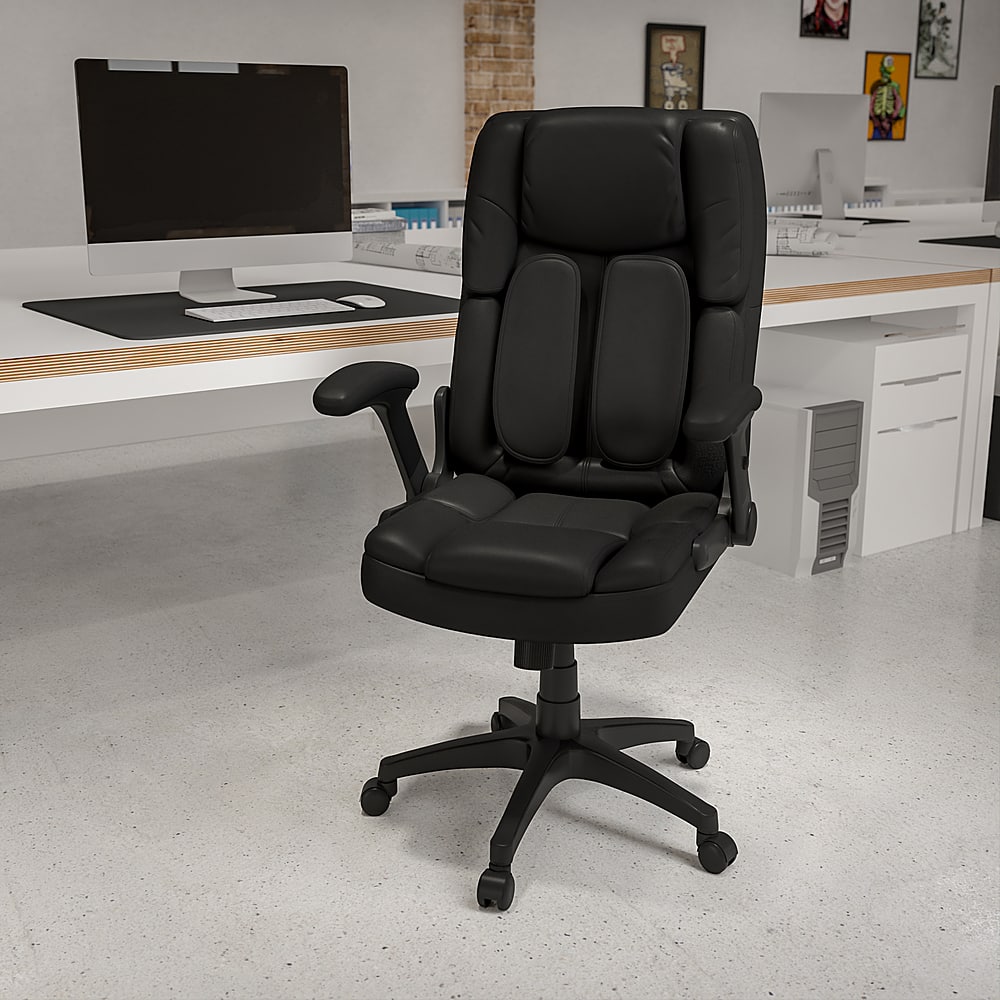 Alt View 12. Alamont Home - Hansel Contemporary Leather Executive Swivel Ergonomic High Back Office Chair - Black.