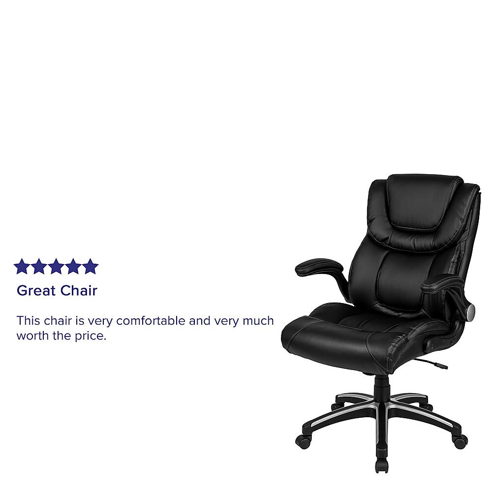Alt View 38. Alamont Home - Hansel Contemporary Leather/Faux Leather Executive Swivel Office Chair - Black.
