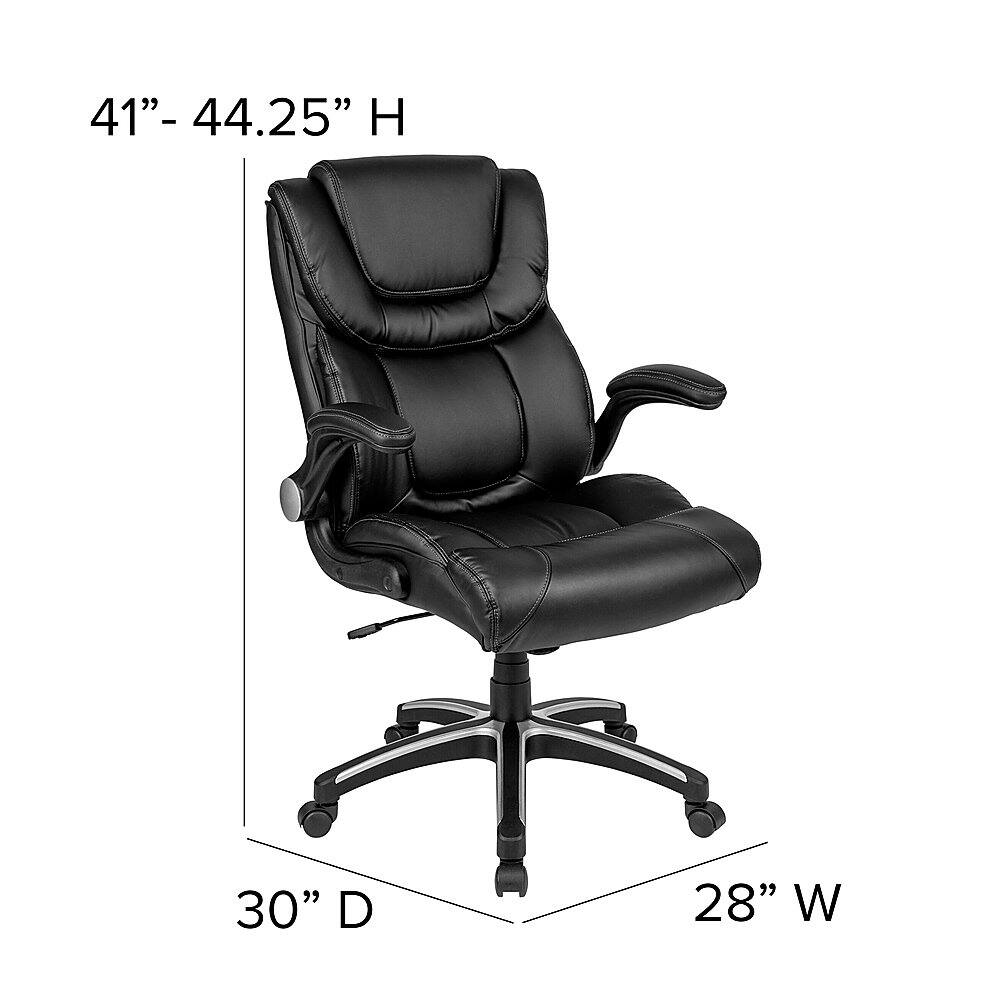 Alt View 13. Alamont Home - Hansel Contemporary Leather/Faux Leather Executive Swivel Office Chair - Black.