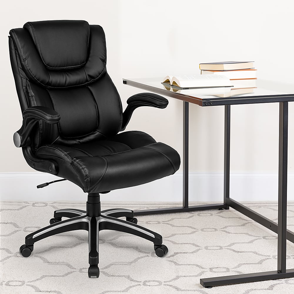 Alt View 12. Alamont Home - Hansel Contemporary Leather/Faux Leather Executive Swivel Office Chair - Black.