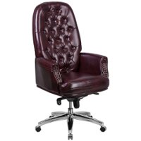 Flash Furniture - High Back Traditional Tufted LeatherSoft Multifunction Executive Swivel Ergonomic Office Chair with Arms - Burgundy - Front_Zoom