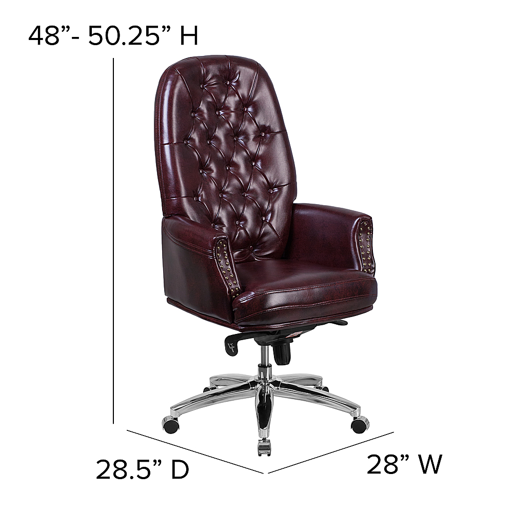 Burgundy leather discount office chair executive