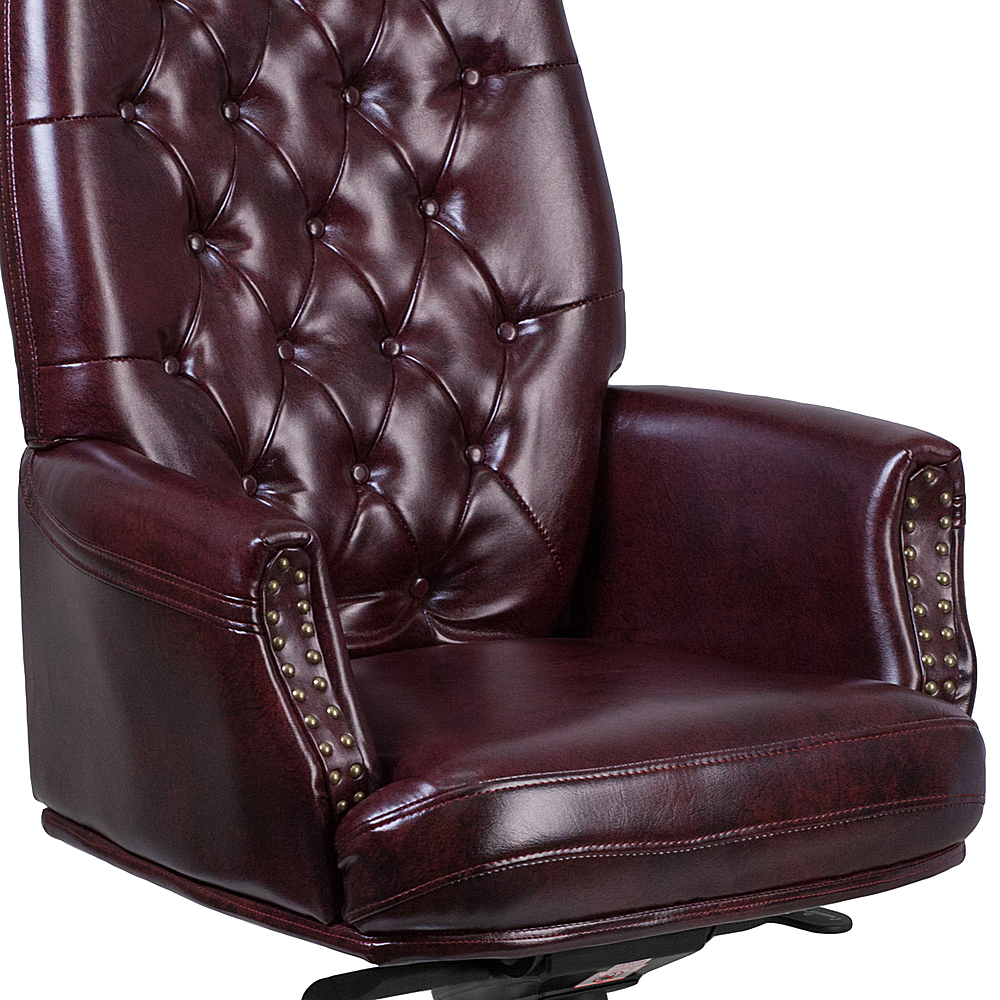 Flash Furniture High Back Pillow Back Burgundy Leather Executive