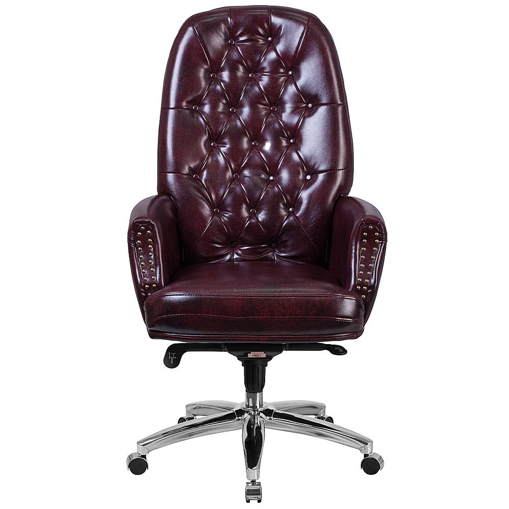 Alt View 11. Alamont Home - Hansel Traditional Leather/Faux Leather Executive Swivel Office Chair - Burgundy.