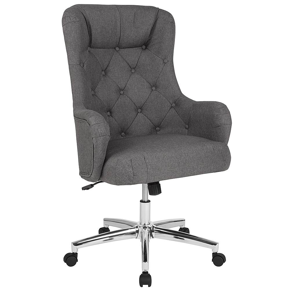 Front. Alamont Home - Chambord Transitional Fabric Executive Swivel Office Chair - Dark Gray Fabric.