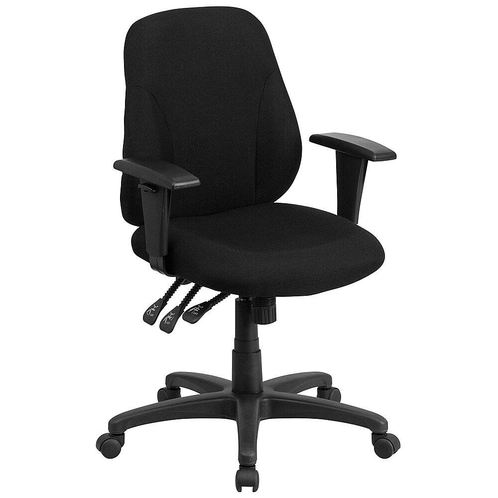 Front. Alamont Home - Wade Contemporary Fabric Swivel Office Chair - Black.