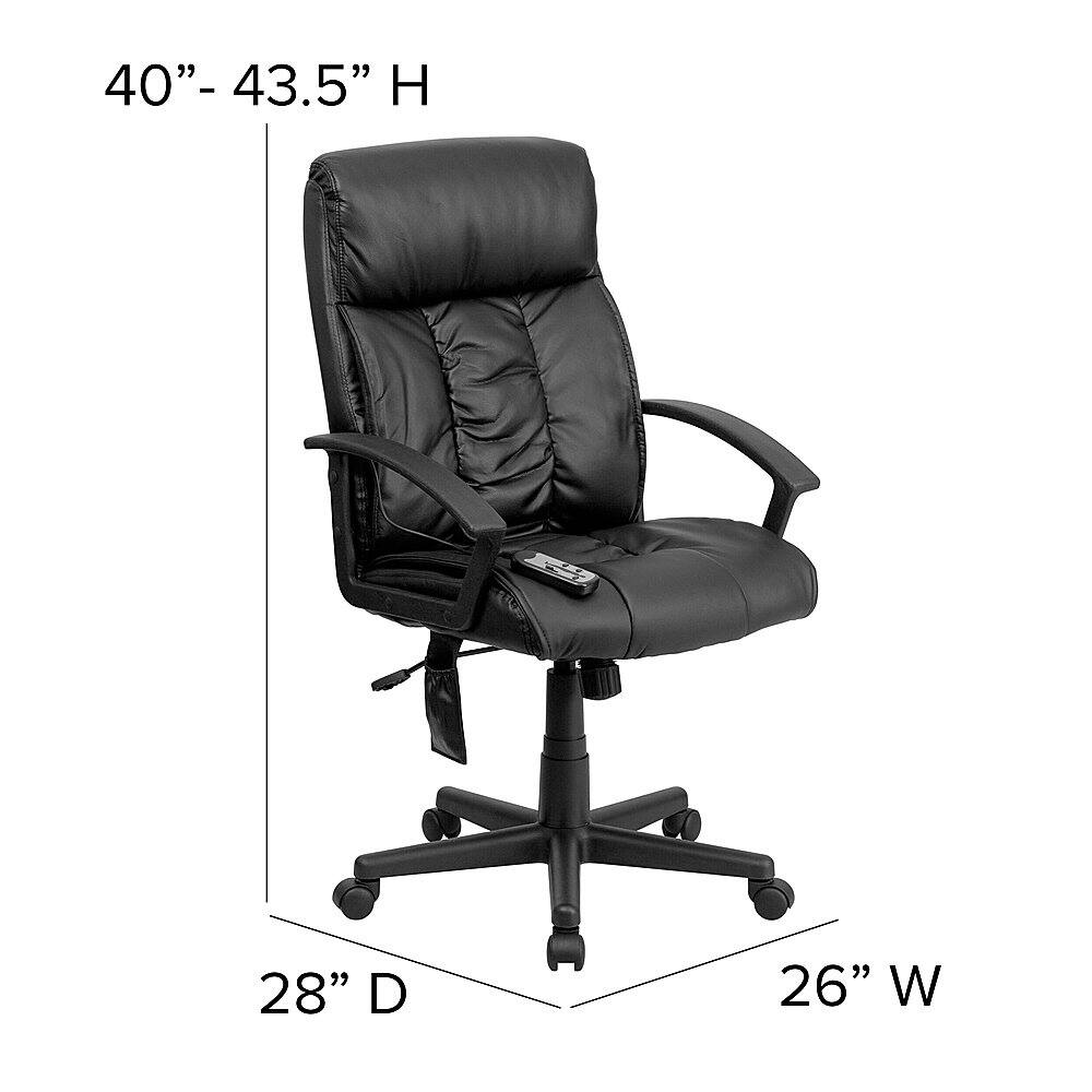 Alt View 13. Alamont Home - Sumter Contemporary Leather/Faux Leather Swivel Office Chair - Black.