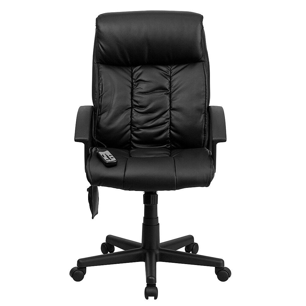 Alt View 11. Alamont Home - Sumter Contemporary Leather/Faux Leather Swivel Office Chair - Black.