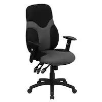 Alamont Home - Abbott Contemporary Mesh Swivel Office Chair - Black and Gray - Front_Zoom