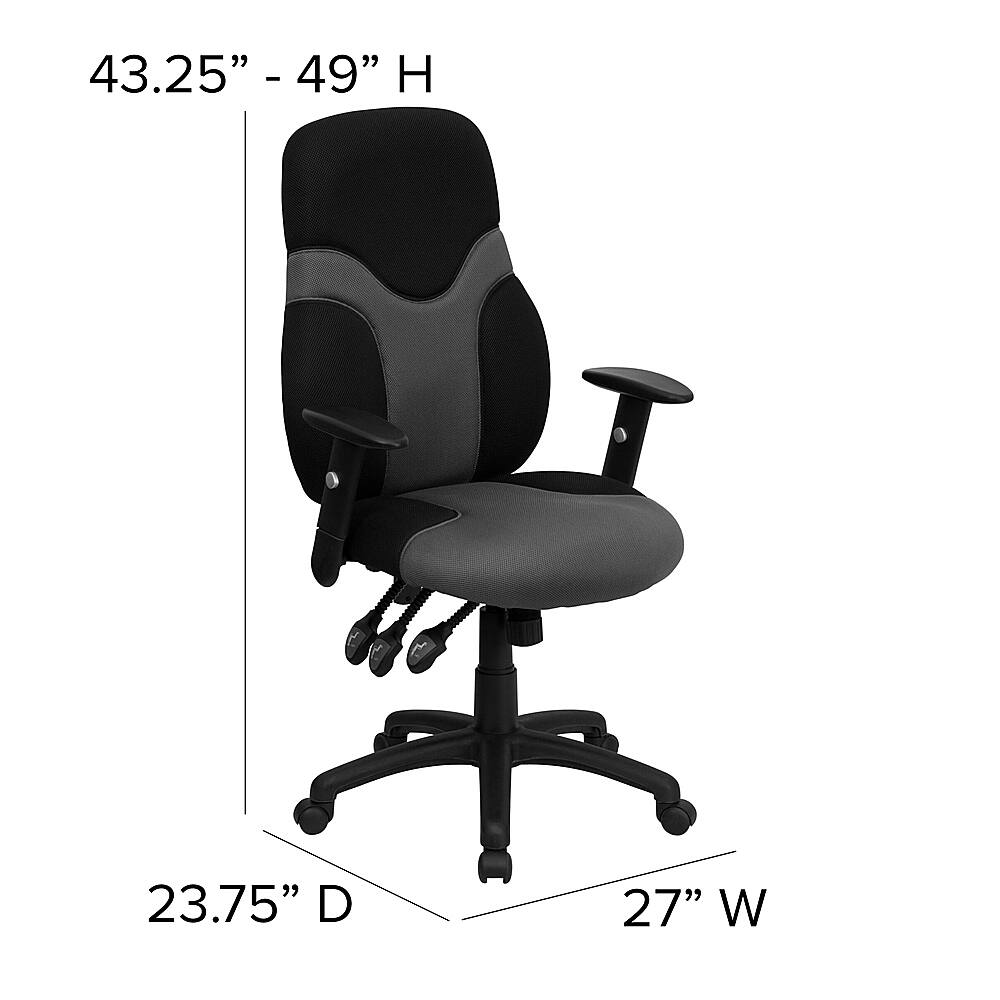 Alt View 13. Alamont Home - Abbott Contemporary Mesh Swivel Office Chair - Black and Gray.