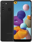Front. Samsung - Pre-Owned Galaxy A21 32GB (Unlocked) - Black.